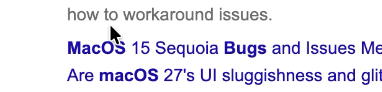 Hovering over a link with the hand cursor only visible for a split second.