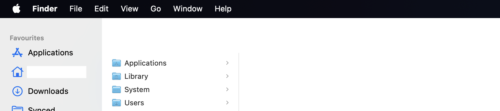 A full screen Finder window with no window controls.
