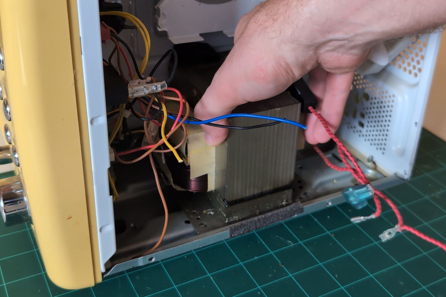 Removing the transformer.