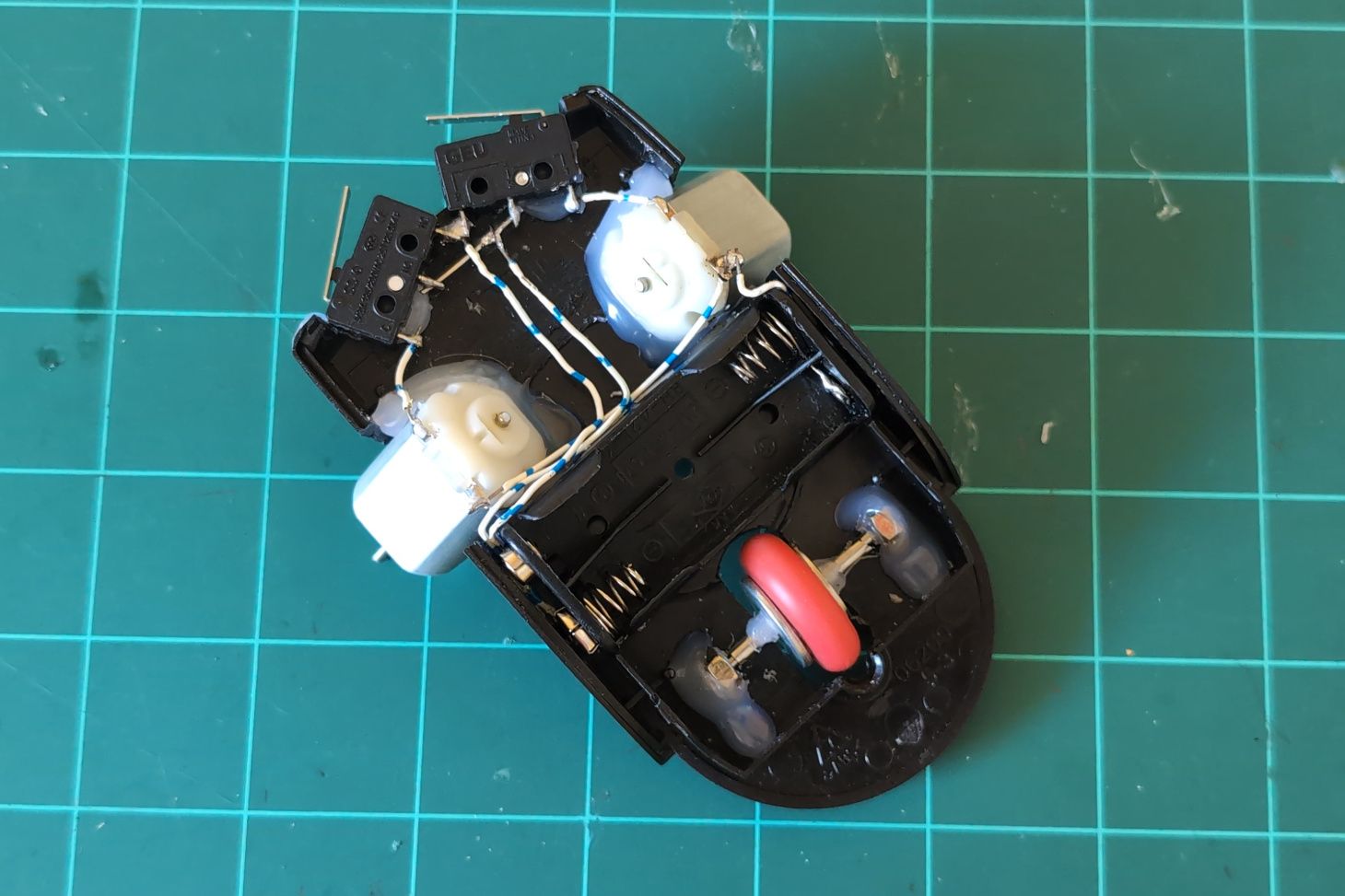 The robot wired up.