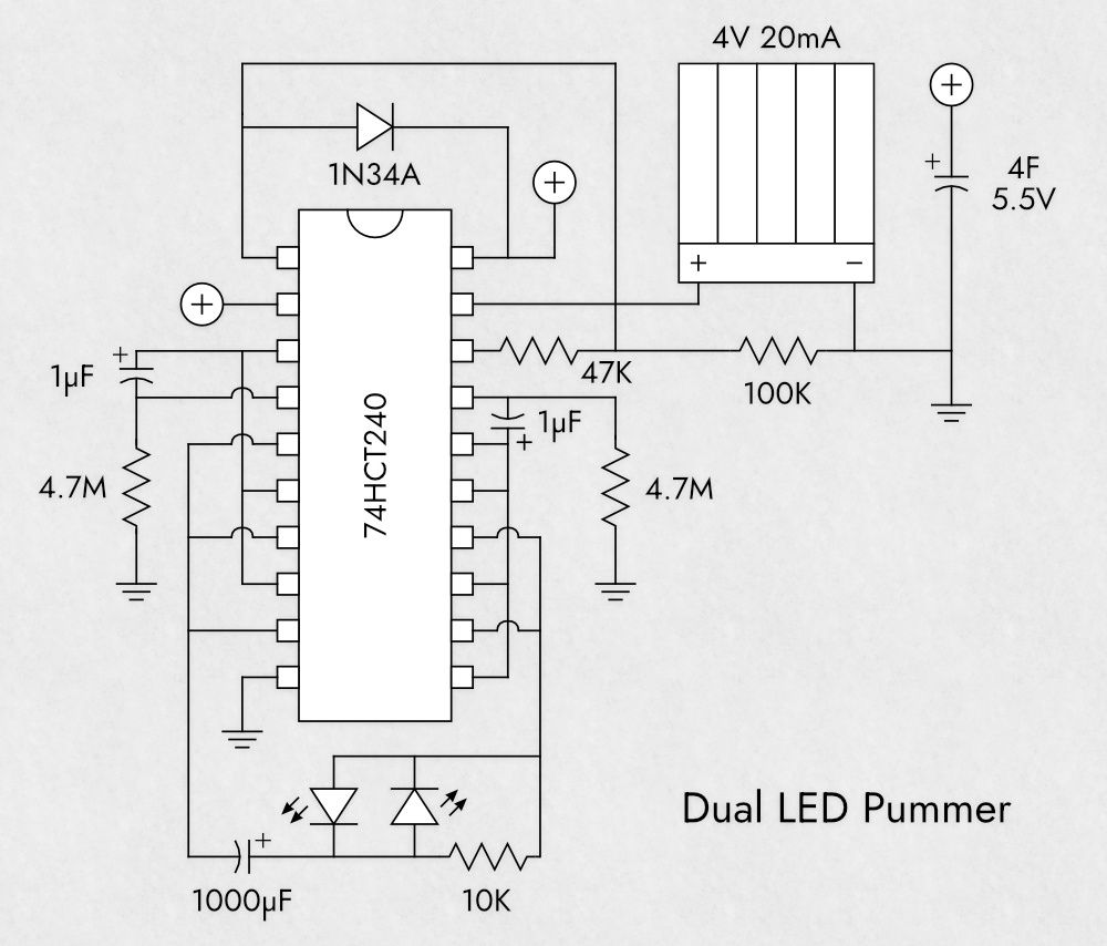 Dual LED pummer schematic diagram.