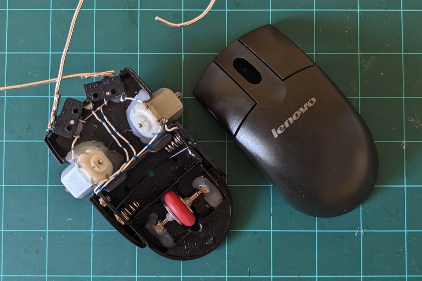 All the parts needed laid out on a cutting mat.